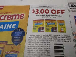 15 Coupons $3/1 Aspercream 10/31/2026